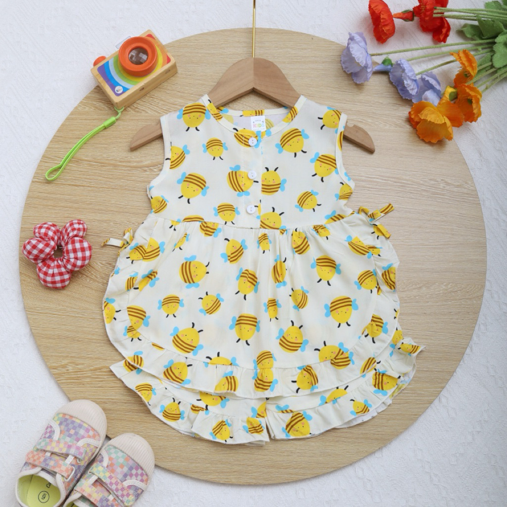 Bộ tole bé gái lai tròn nút Lavin Kids 6-15kg mềm mịn, thoáng khí, ít co rút
