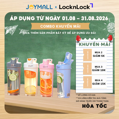Bình nước nhựa tritan thể thao LocknLock ABF865 780ml, Hàng chính hãng, có quai cầm, ống hút silicone - JoyMall