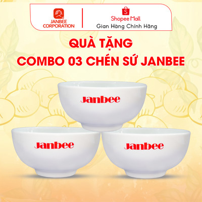 [Hàng Tặng Không Bán] Quà Tặng khi mua dầu đậu nành Janbee - Combo 3 chén sứ Janbee