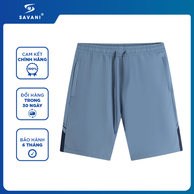 Quần Short Gió Nam SAVANI Cạp Chun, Quần Đùi Nam Dáng Thể Thao, Chất Vải Gió Không Nhăn MSGC701S6