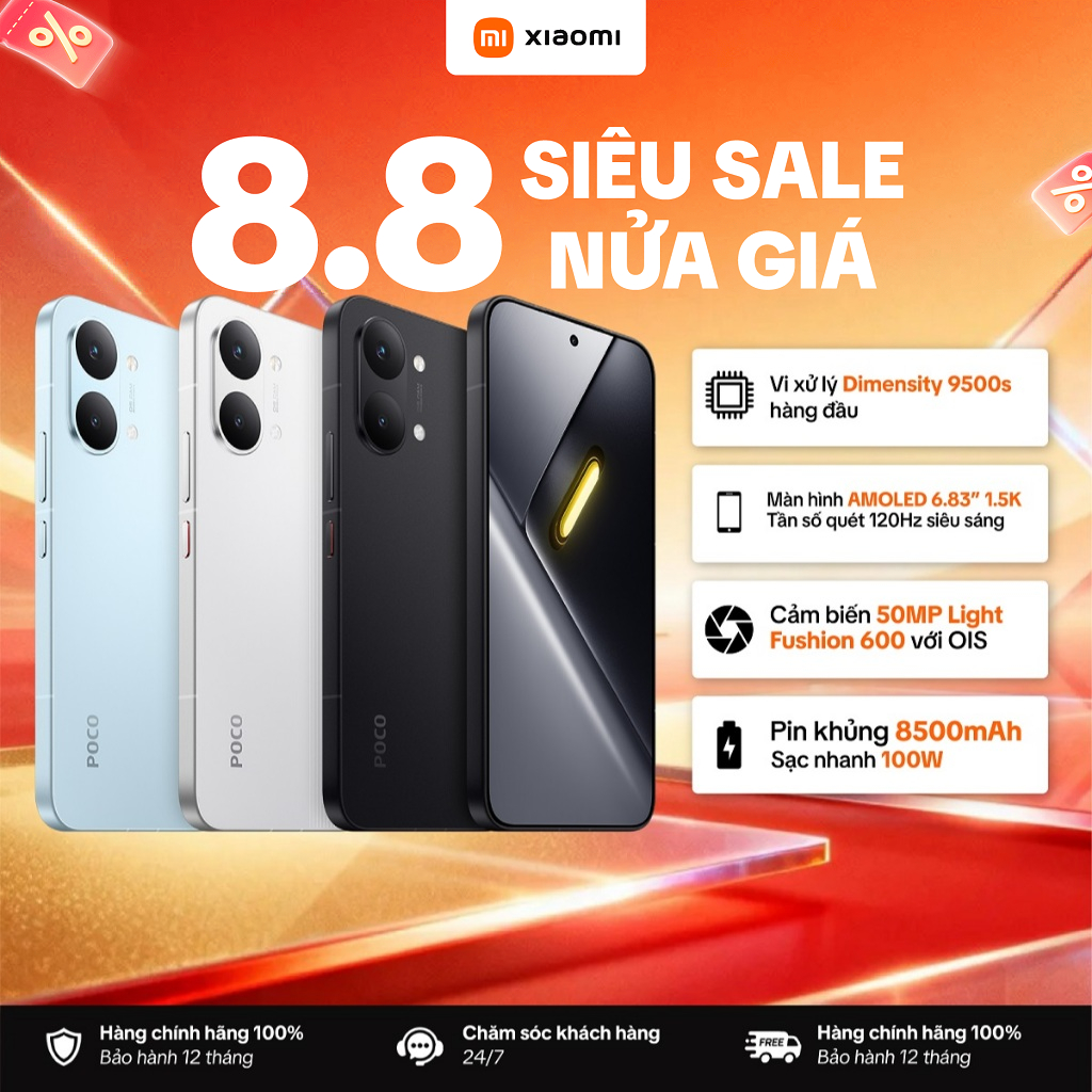 Điện Thoại Thông Minh POCO X8 PRO Max 5G(12+256GB | 12+512GB)| Pin 8500mAh, sạc nhanh 100W| Màn hình AMOLED 1.5K 120Hz | BigBuy360 - bigbuy360.vn