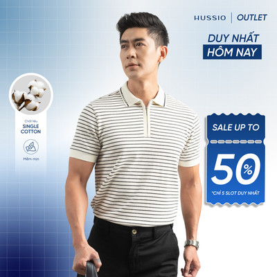 [DUY NHẤT 27.8] Áo Polo nam sọc ngang SNOP, vải cotton Single cao cấp, dày dặn bền bỉ, phối cổ sang trọng - HUSSIO