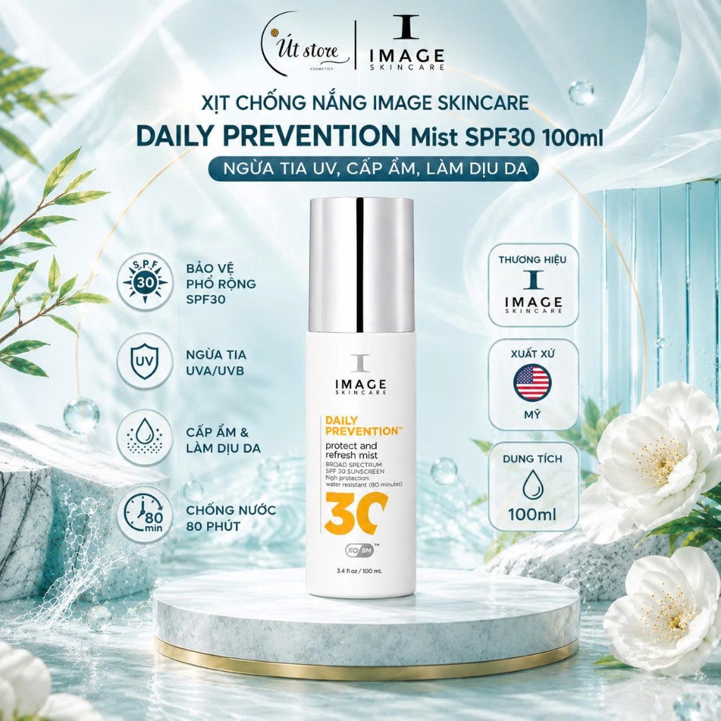 Xịt Chống Nắng Image Skincare DAILY PREVENTION Mist SPF30 100ml Ngừa Tia UV, Cấp Ẩm, Làm Dịu Da