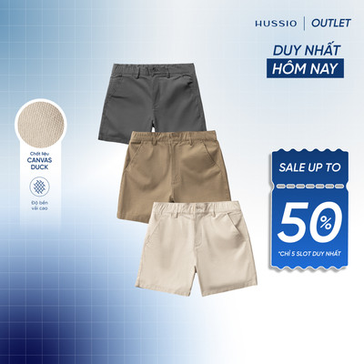 [DUY NHẤT 27.8] Quần nam Short Short form chữ A vải Canvas Duck dày dặn, trẻ trung, chuẩn form - HUSSIO