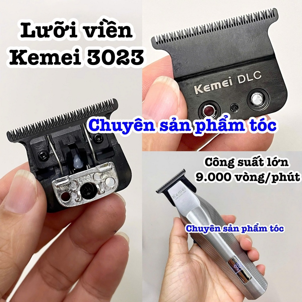 ✅ Kemei Lưỡi Tông Đơ Chân Viền KEMEI 3023- VGR 003 Mài Chuốt Mạ DLC Giảm Nóng Lưỡi - Chuyên Sản Phẩm