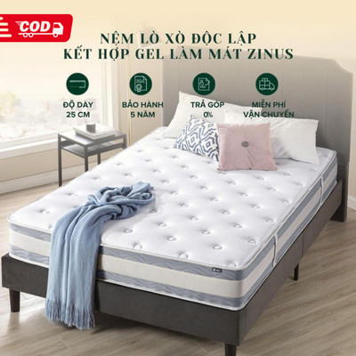 Nệm Lò Xo Túi Độc Lập 25cm Zinus - 10in Spring Mattress