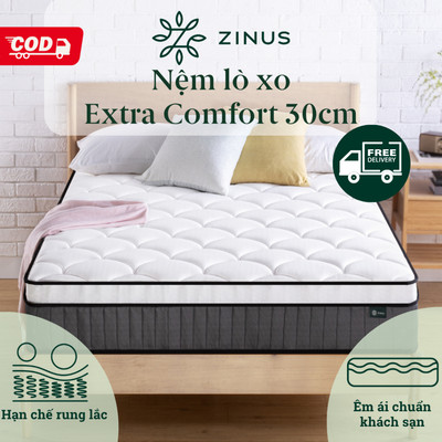 Nệm Lò Xo Túi Độc Lập Cao Cấp Dày 30cm Zinus - Spring Mattress Zinus Euro Top Pocketed 12in