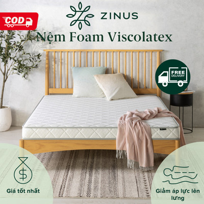 Nệm Foam Viscolatex Zinus 12cm phù hợp cho phòng trọ - 5in Foam Viscolatex Mattress Zinus