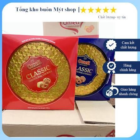 Bánh Classic Cookies Omeli, Bánh Quy Bơ Thơm Ngậy Hộp Thiếc 362g ( kèm túi xách sang trọng)