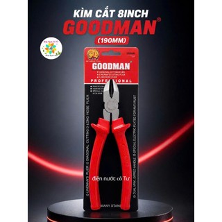 Kìm Cắt 8inch 190mm GOODMAN - Kìm cắt cho thợ điện, kìm cắt dây điện, kẽm, dây nhựa GOODMAN
