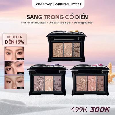 Bảng Phấn Mắt CHÉERYEP Chạm Khắc Hiệu Ứng Lấp Lánh Satin Sang Trọng Bền Màu Lâu Trôi Pillow Gem