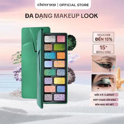 Bảng Phấn Mắt CHÉERYEP 16 Ô Nhũ Ánh Kim Lấp Lánh Chất Phấn Mịn Dễ Tán Lên Màu Chuẩn Lâu Trôi