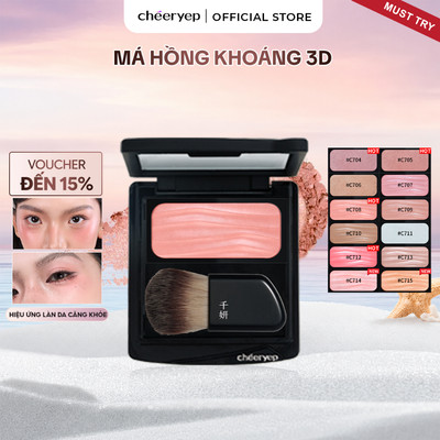 Phấn Má Hồng Satin CHEERYEP Mịn Như Lụa Tiệp Da Khí Chất Tự Nhiên Ánh Nhũ Sáng Da Không Lộ Phấn