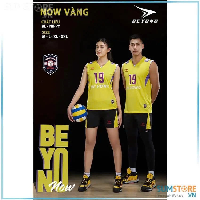 BEYONO – Áo Bóng Chuyền Nam Nữ NOW Vàng