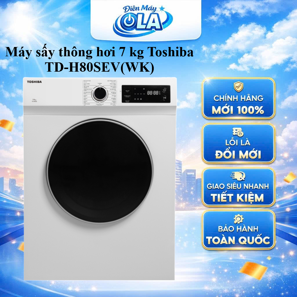 (TOÀN QUỐC) - TD-H80SEV(SK) / TD-H80SEV(WK) - Máy Sấy Thông Hơi 7.0Kg Toshiba