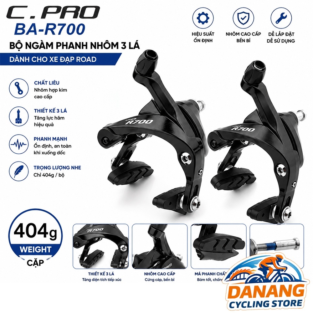 Bộ Ngàm Phanh Thắng 3 Lá Xe Đạp Road C.PRO BA-R700 – Hợp Kim Nhôm, Bền, Nhẹ