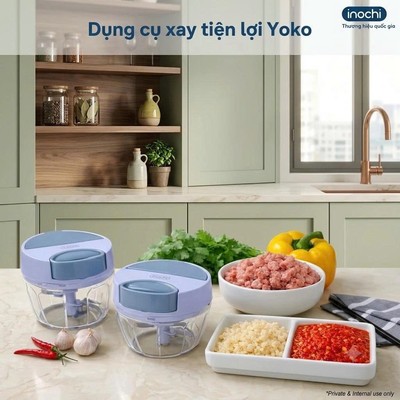 Dụng cụ xay tỏi ớt TIỆN LỢI cầm tay, lưỡi dao sắc bén, dễ vệ sinh, nhựa an toàn cho sức khỏe