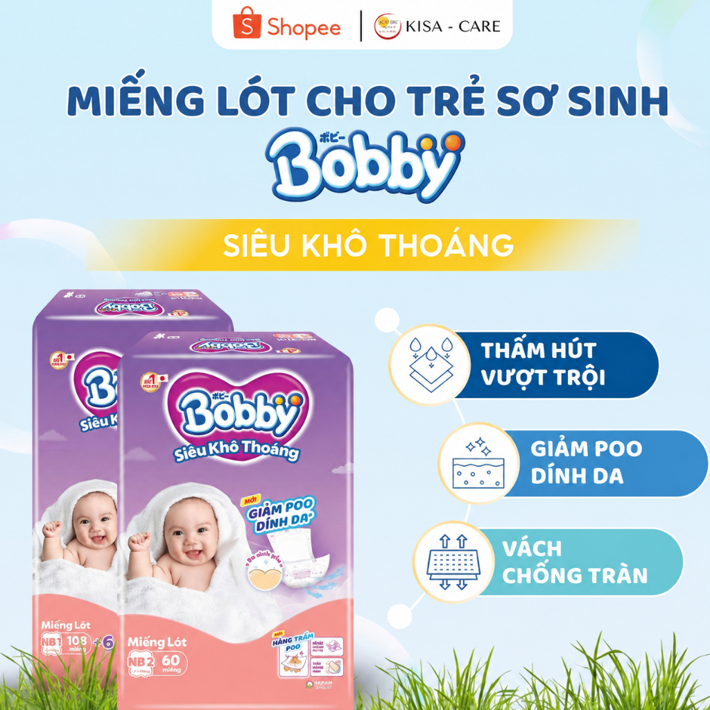 Miếng Lót Sơ Sinh Bobby NB108/NB64/NB28 - KisaCare