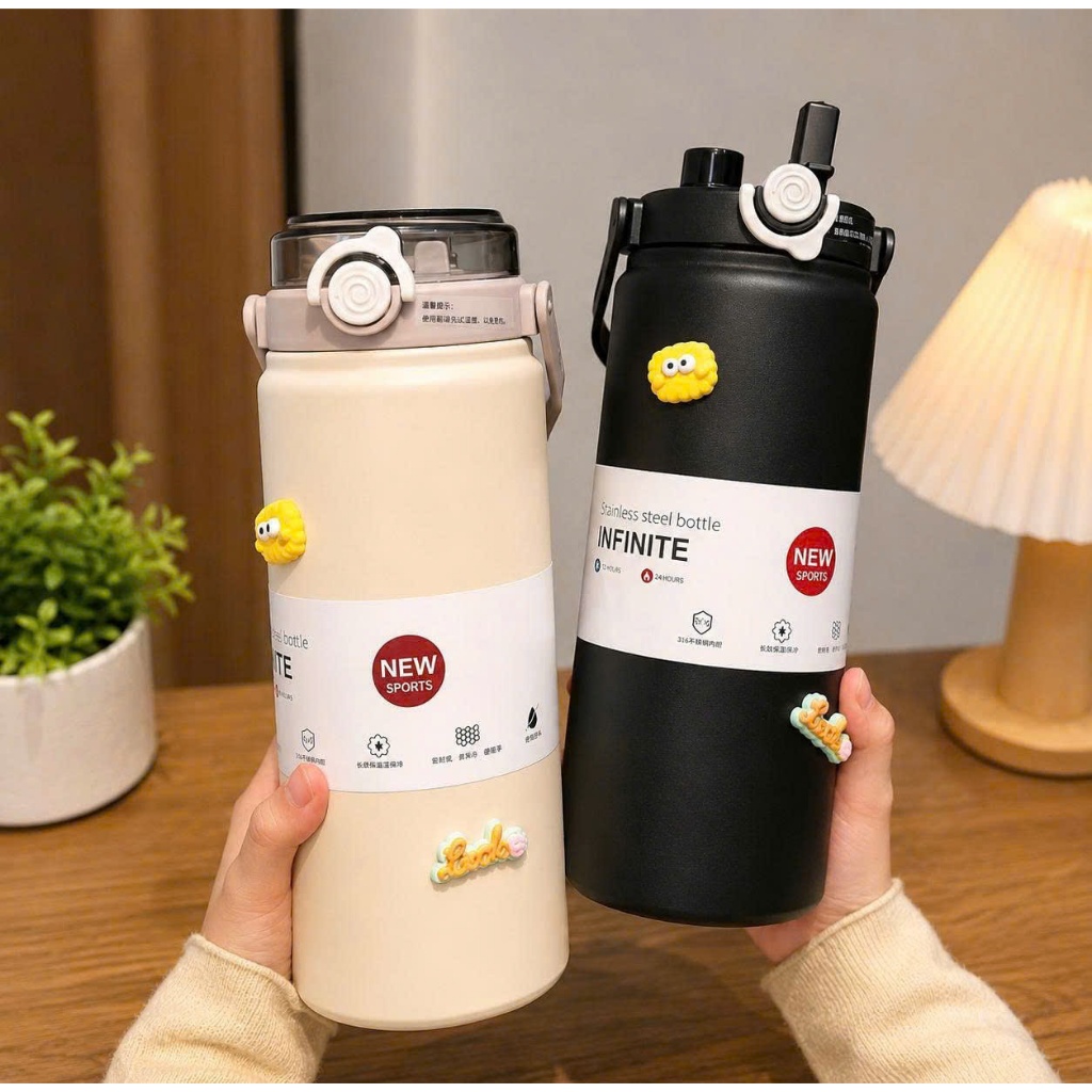 Bình Giữ Nhiệt Infinite Inox 316 1 Lít | Bình Nước Gia Đình Giữ Nóng Lạnh Quai Xách Miệng Rộng