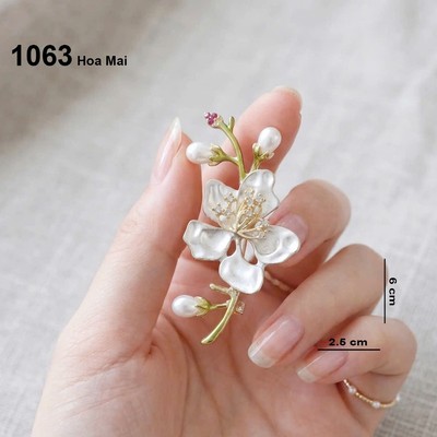 GOTI Ghim Cài Áo Dành Cho Nữ Kiểu Ghim Cài Hình Hoa Mai Trắng Xinh Xắn 1063
