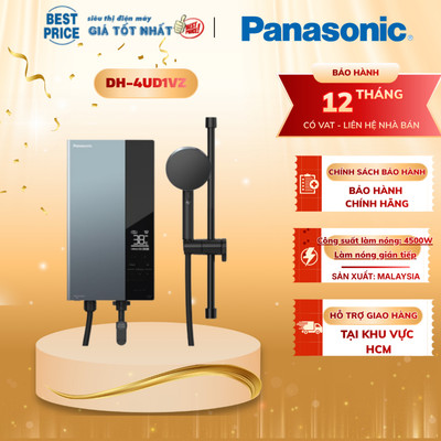 Máy Nước Nóng Trực Tiếp Panasonic DH-4UD1VZ 4500W, Vòi Sen Ag+, An Toàn Tuyệt Đối, Thiết Kế Gọn Nhẹ