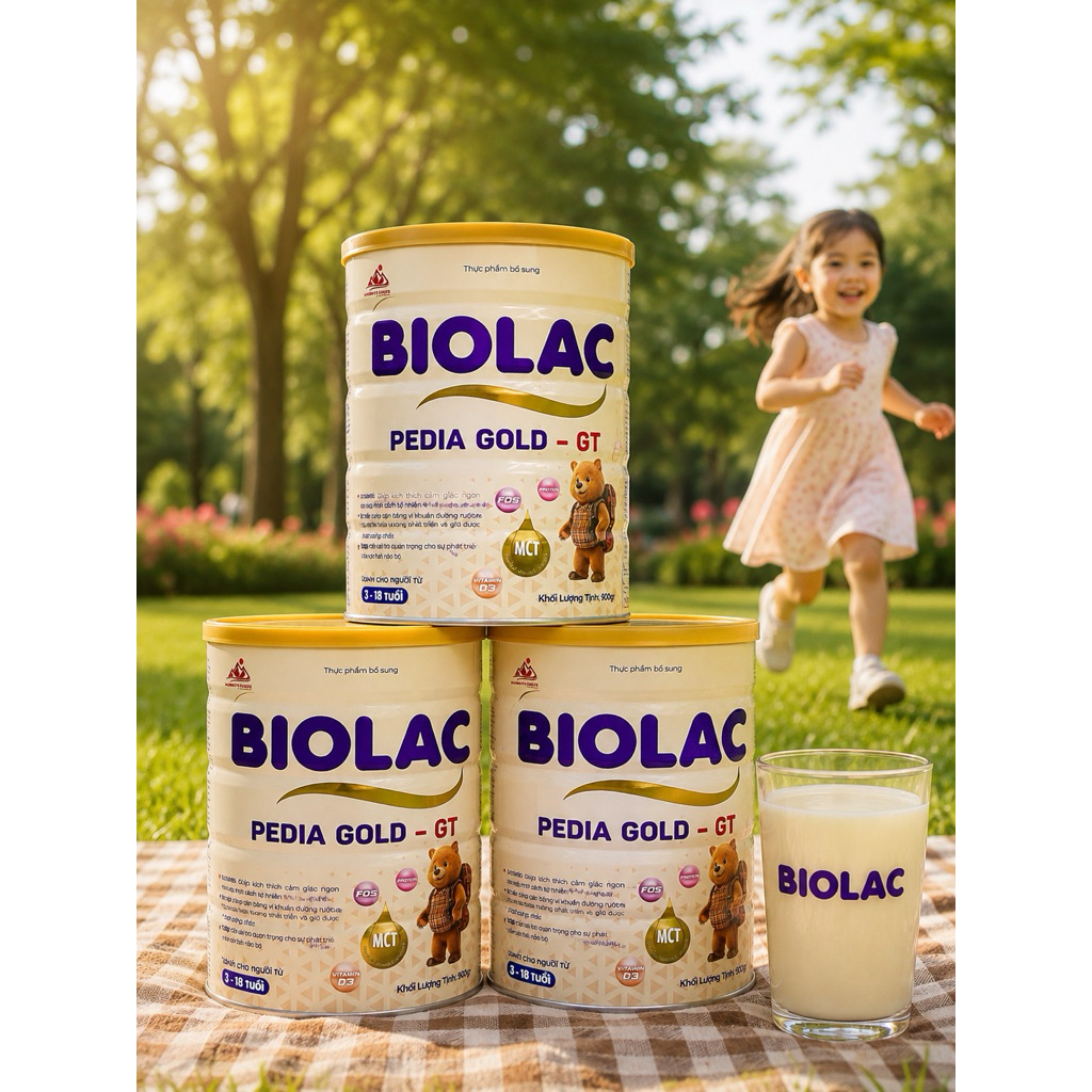 BIOLAC PEDIA GOLD-GT 900G – Sữa dinh dưỡng cho trẻ từ 3–18 tuổi