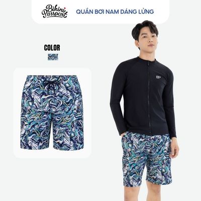 Quần bơi nam kiểu rộng co giãn thoải mái đi biển - Bikini Passport - BS479_NV