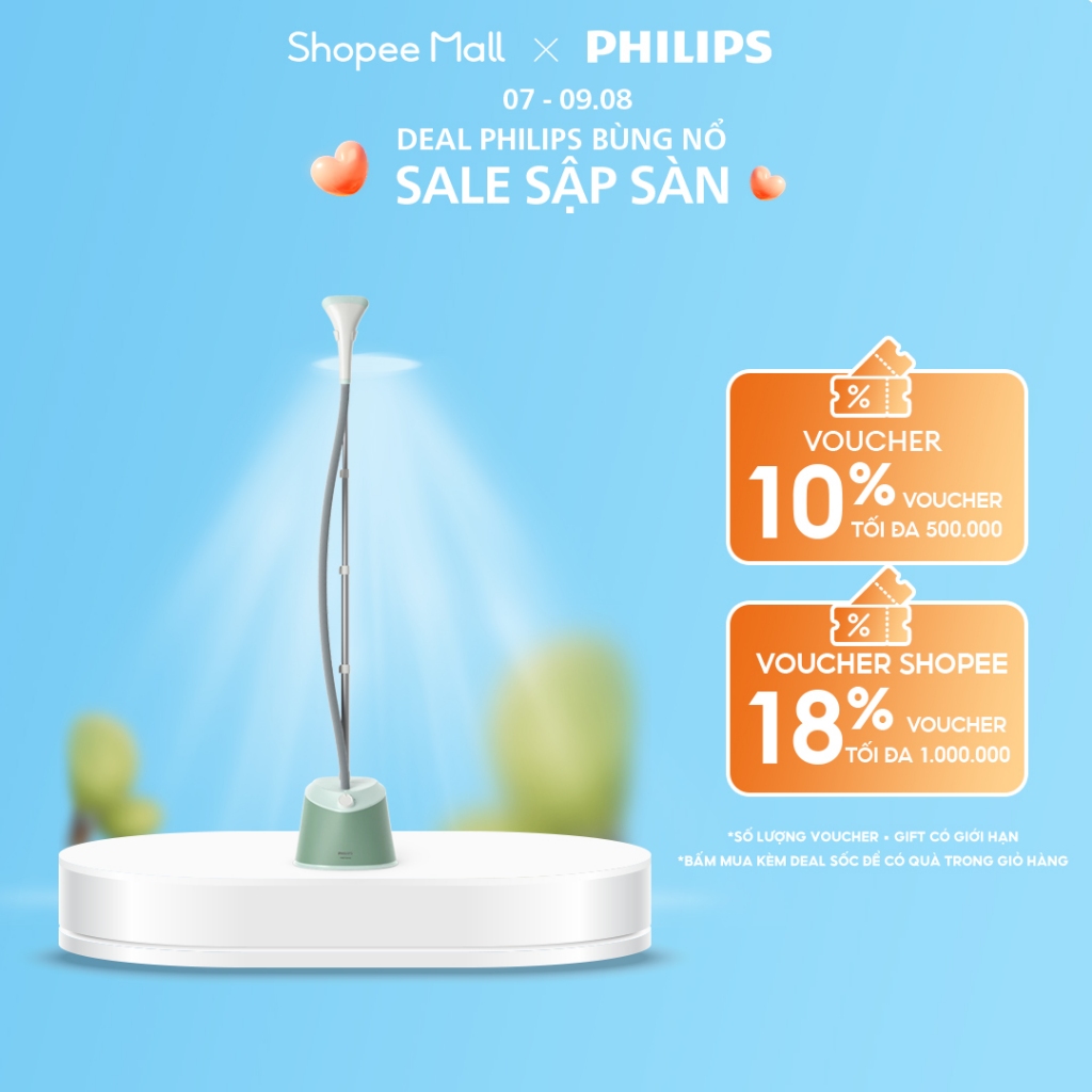 Bàn ủi hơi nước đứng Philips STE1010/70 - Công suất 1600W, dung lượng bình chứa 1.8L