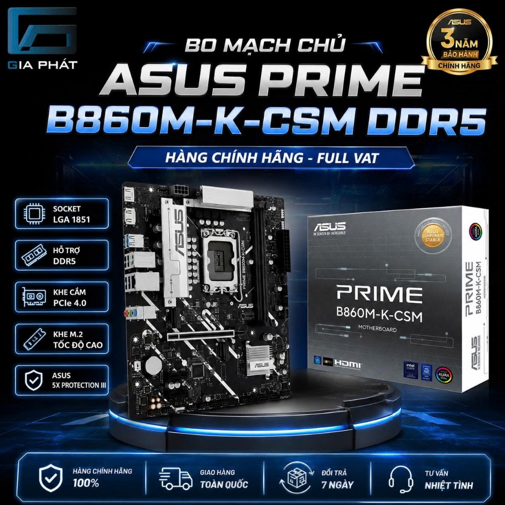 Bo Mạch Chủ Mainboard Asus PRIME B860M-K-CSM DDR5 | B860 Hàng Chính Hãng | Full Vat