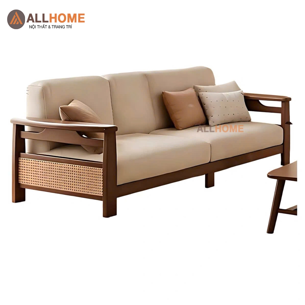 Sofa Gỗ Mây G18 ALLHOME Kiểu Dáng Hiện Đại Cao Cấp , Làm Theo Kích Thước Đặt Hàng