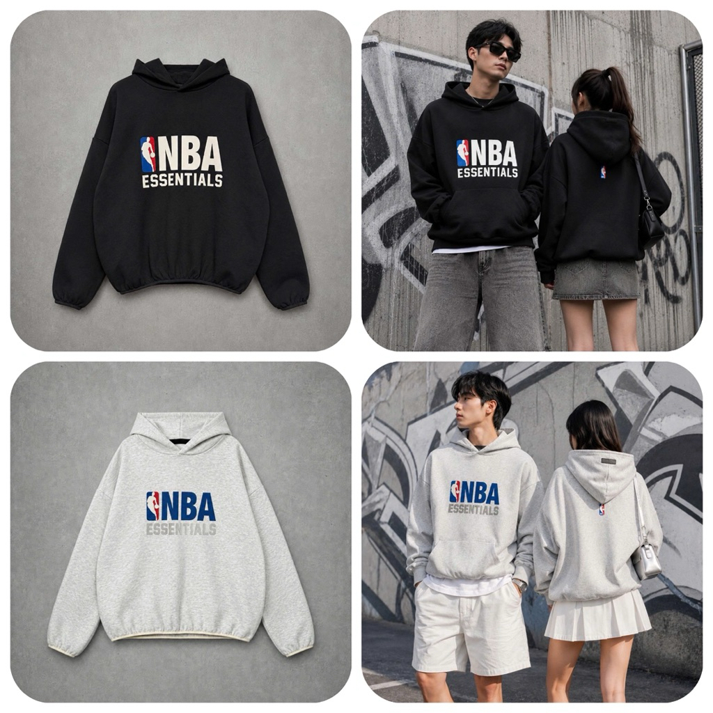 [Chính Hãng] Áo Hoodie Thời Trang Fear Of God Essentials x NBA Black - 192AL246401F | Beater 8.10