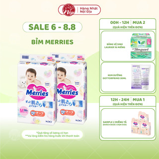 Combo 2 tã bỉm dán quần merries đủ size nb76+6/s70+6/m56+4/l44+6/xl38+6 - nepshop1