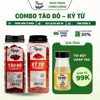 Set Quà Sức khỏe - Combo Táo đỏ Tân Cương và Kỷ Tử Ninh Hạ tốt cho sức khỏe - Gia Vị Vipep