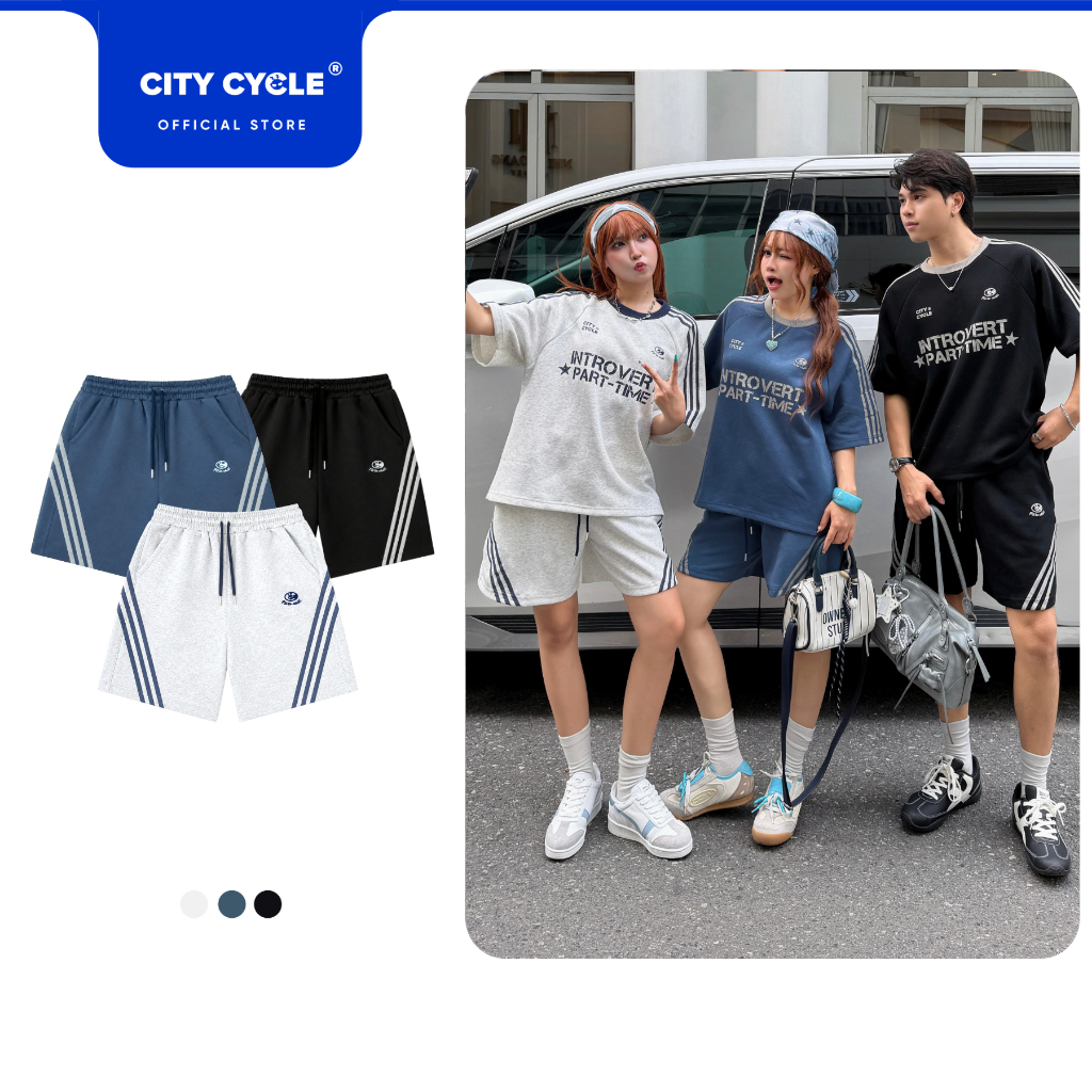 Quần short ống suông rộng nam nữ Local Brand Chính Hãng City Cycle Quần Short Summer Time