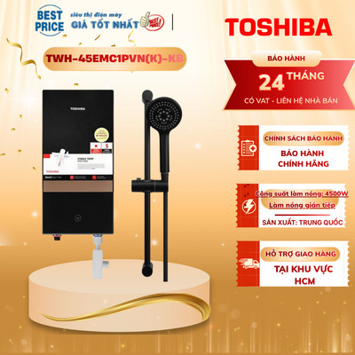 TWH-45EMC1PVN(K)-KB MÁY TẮM NƯỚC NÓNG TRỰC TIẾP TOSHIBA  Cao Cấp có Bơm Trợ Lực và Màn hình LED