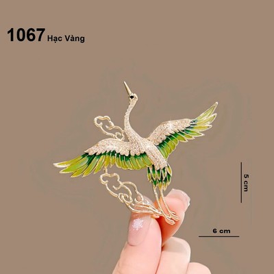 GOTI Tag Cài Áo Cao Cấp Hình Hạc Vàng Phụ Kiện Trang Trí - Quà Tặng Thanh Lịch Dành Cho Nữ 1067