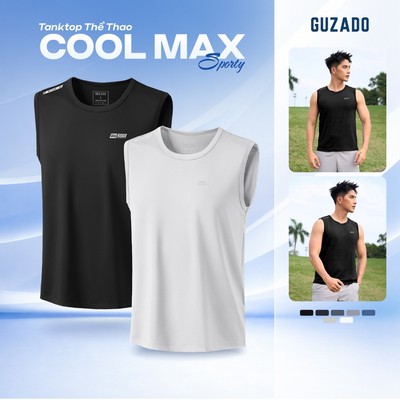 Áo Ba Lỗ Nam GUZADO Vải Coolmax Cao Cấp, Thoáng Khí Nhanh Khô, Co Giãn Thoải Mái GTT06-GATT25S006