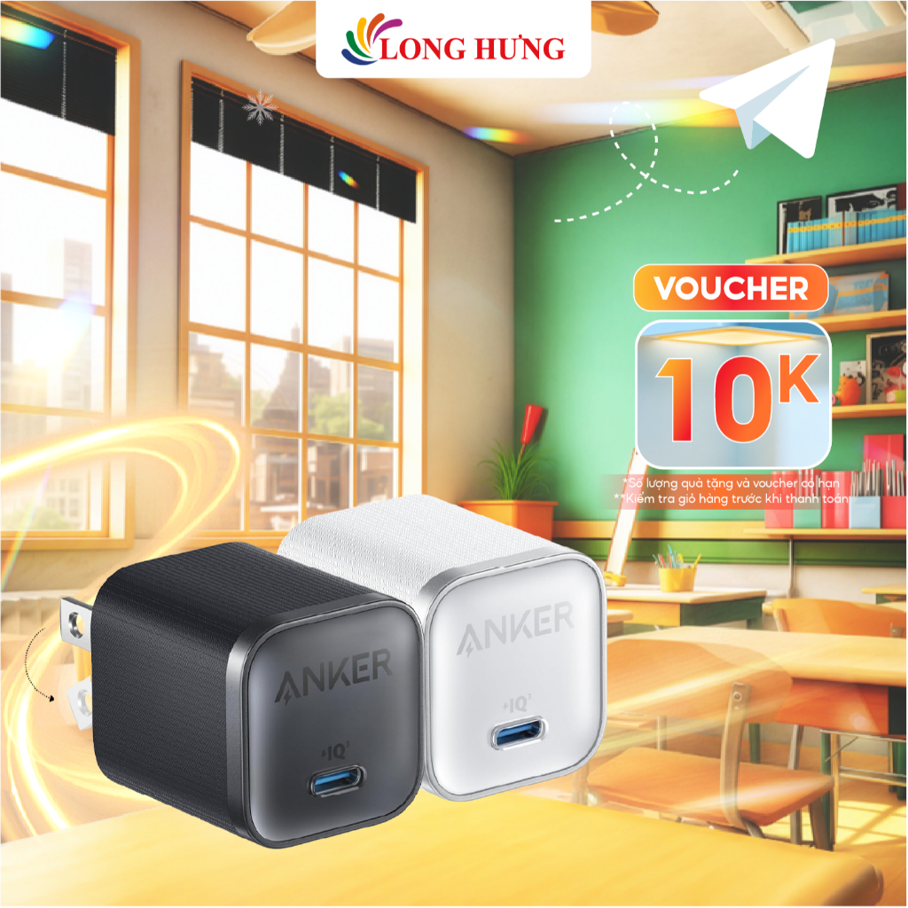 Cốc sạc Anker Nano 1C Compact Fast Charger 45W A2692 - Hàng chính hãng
