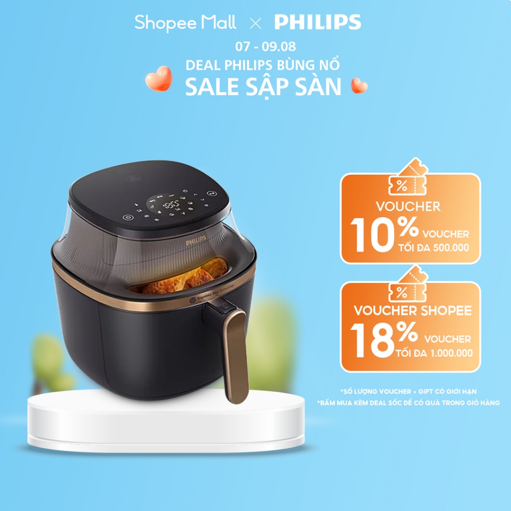 Nồi chiên không dầu Philips NA332/00 6.2 lít - Hàng Chính Hãng