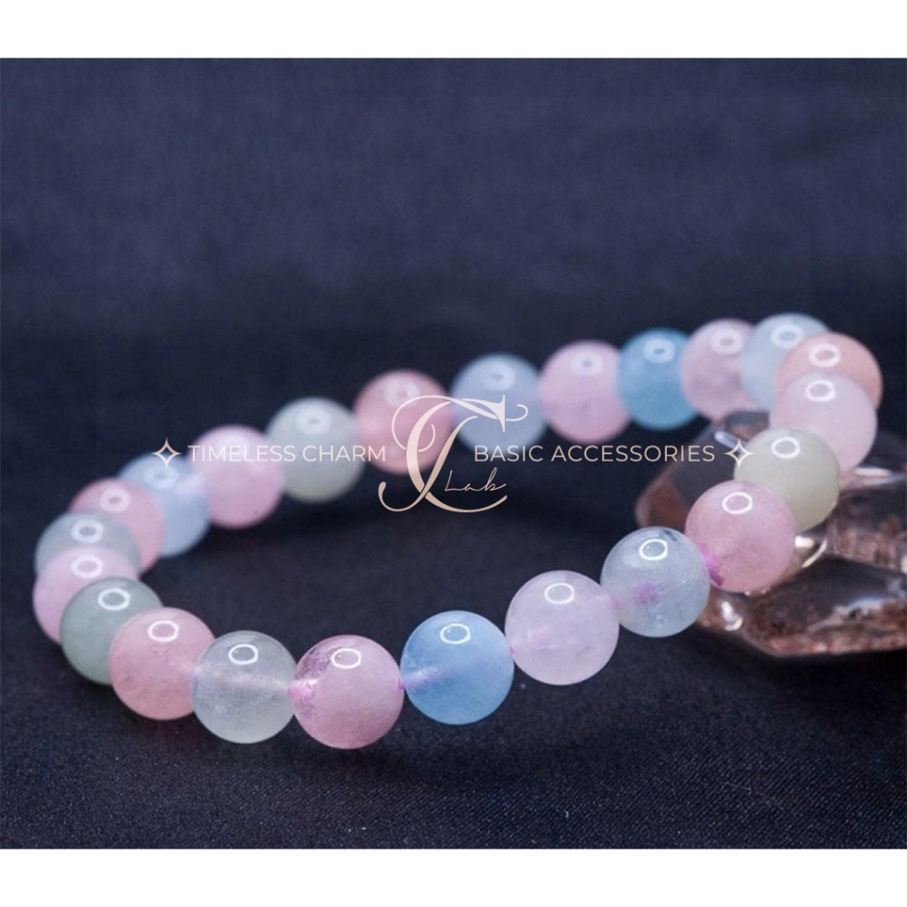 Vòng Tay Đá Ngọc Tủy Morgan Morgan Chalcedony màu kẹo TC LAB