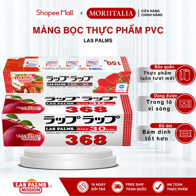 Màng Bọc Thực Phẩm PVC Las Palms Mission Chính Hãng 30cmx368 (250m) - Dao Nhựa Trượt Tiện Lợi