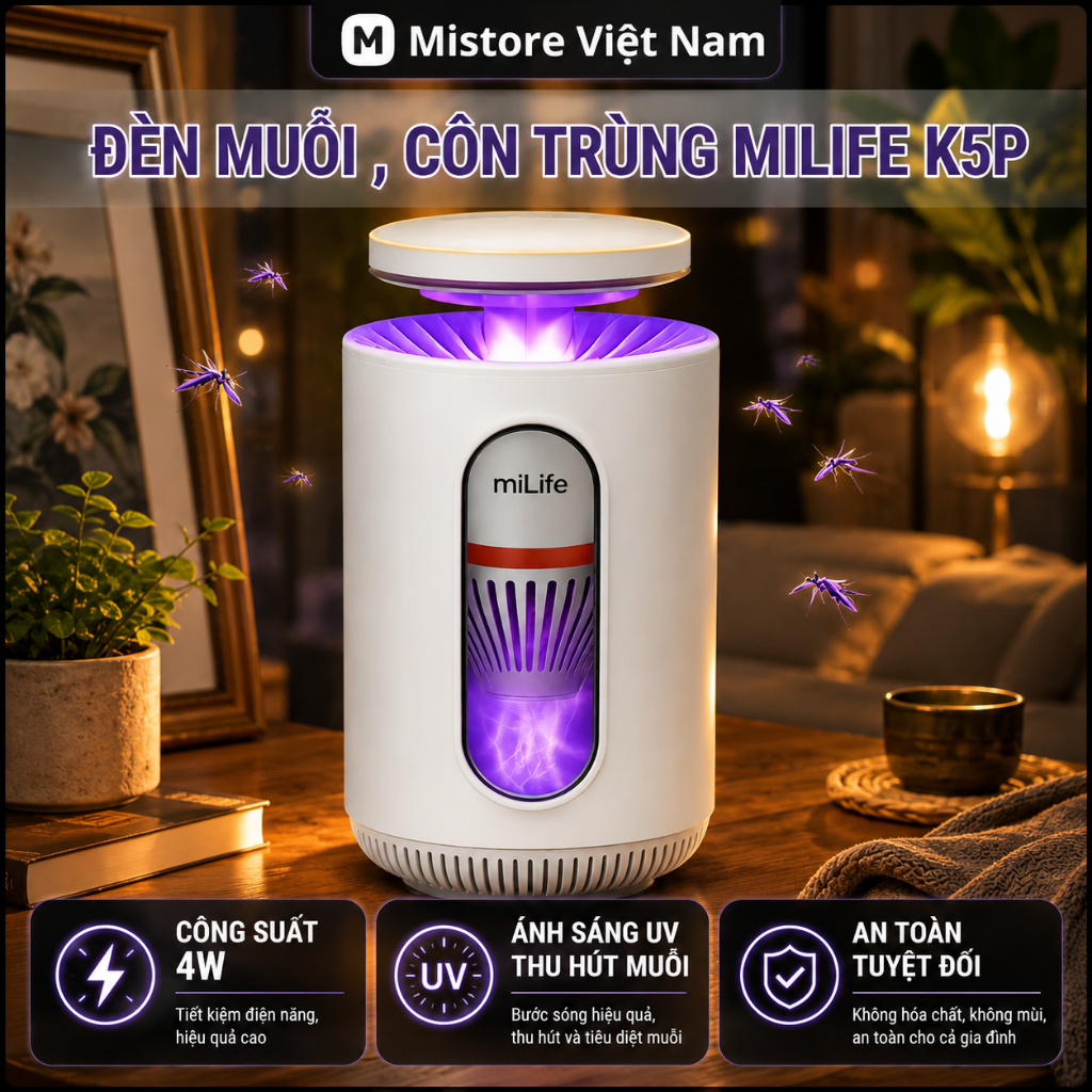 Đèn / vợt bắt muỗi côn trùng miLife K6P/ K5P