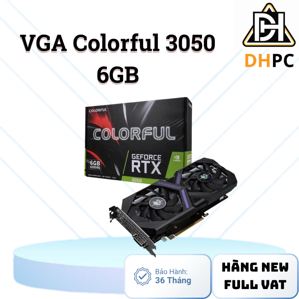 [FULL VAT] VGA RTX 3050 6GB Colorful 6GB V4-V New bảo hành 36 tháng
