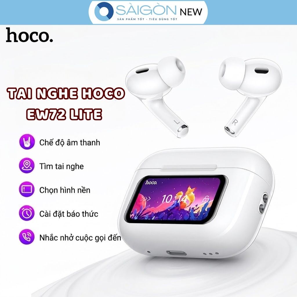 Tai nghe bluetooth màn hình cảm ứng EW72 ANC điều khiển - Tai nghe không dây chống ồn