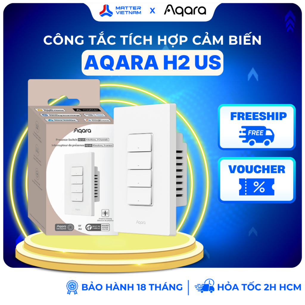 Aqara Presence Switch H2 US Tích Hợp Cảm Biến Hiện Diện, Tương Thích Matter - BẢN QUỐC TẾ