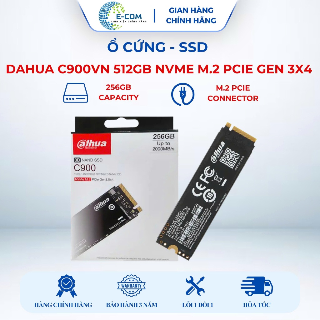 [SP FULL VAT] Ổ cứng SSD Dahua C900VN 256GB NVMe M.2 PCIe Gen 3x4