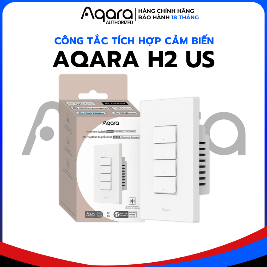 Aqara Presence Switch H2 US Tích Hợp Cảm Biến Hiện Diện, Tương Thích Matter - BẢN QUỐC TẾ