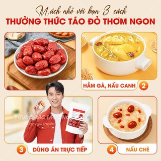 Táo đỏ Hàn Quốc sấy khô 500g, pha trà, ăn vặt, hầm canh thơm ngon bổ dưỡng - Lãn Ông