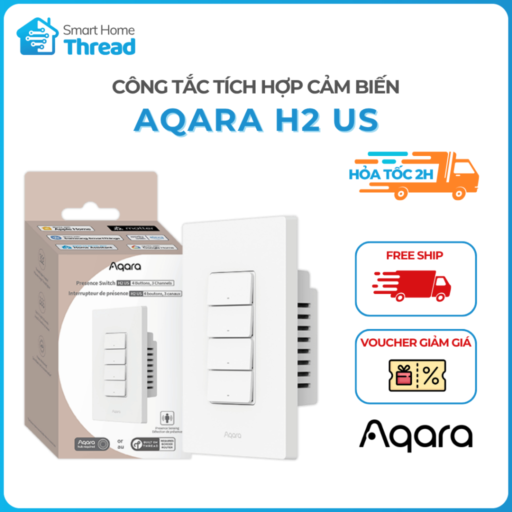 Aqara Presence Switch H2 US Tích Hợp Cảm Biến Hiện Diện, Tương Thích Matter - BẢN QUỐC TẾ