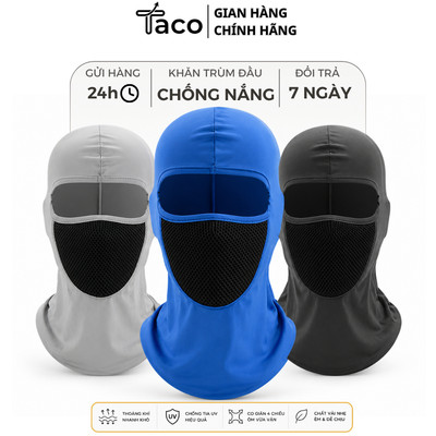 Mũ Trùm Đầu Chống Nắng TACO Che Kín Mặt, Thiết Kế Mặt Nạ Lưới Thoáng Khí, Co Giãn Ôm Sát, Đội Mũ Bảo Hiểm Chống Bụi
